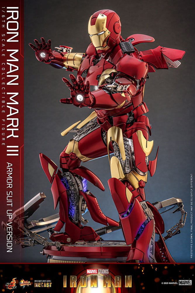 Iron Man figurine Movie Masterpiece Diecast 1/6 Iron Man Mark III (Armor Suit Up Version) 32 cm