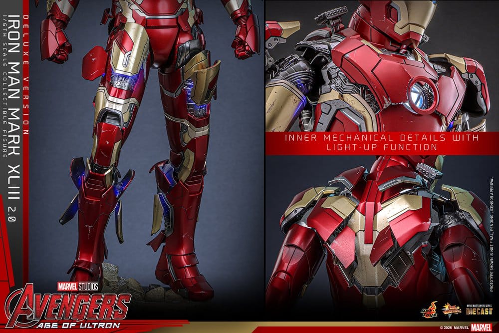 Avengers : L'Ère d'Ultron figurine Movie Masterpiece Diecast 1/6 Iron Man Mark XLIII (2.0) (Deluxe Version) 32 cm
