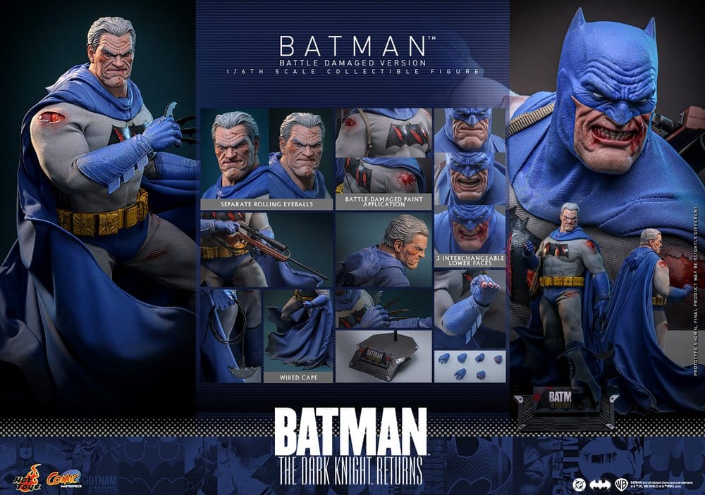Batman: The Dark Knight Returns figurine Comic Masterpiece 1/6 Batman (Battle Damaged Version) 32 cm