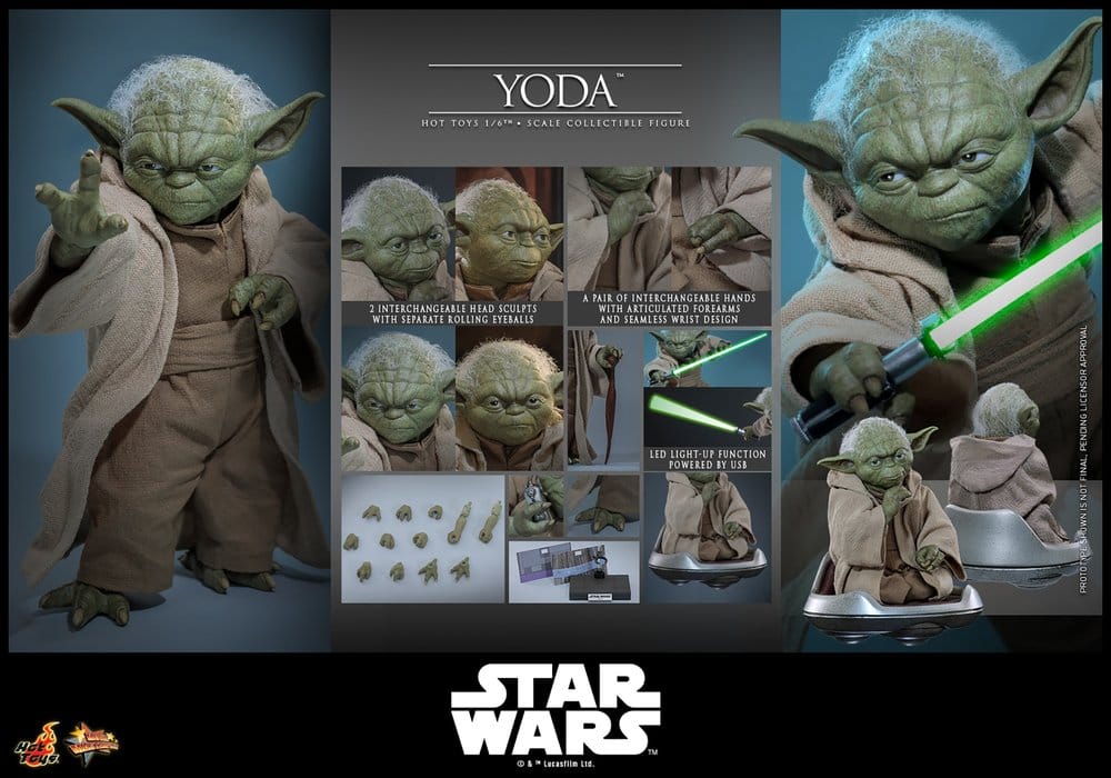 Star Wars: La Revanche des Sith Movie Masterpiece figurine 1/6 Yoda 14 cm