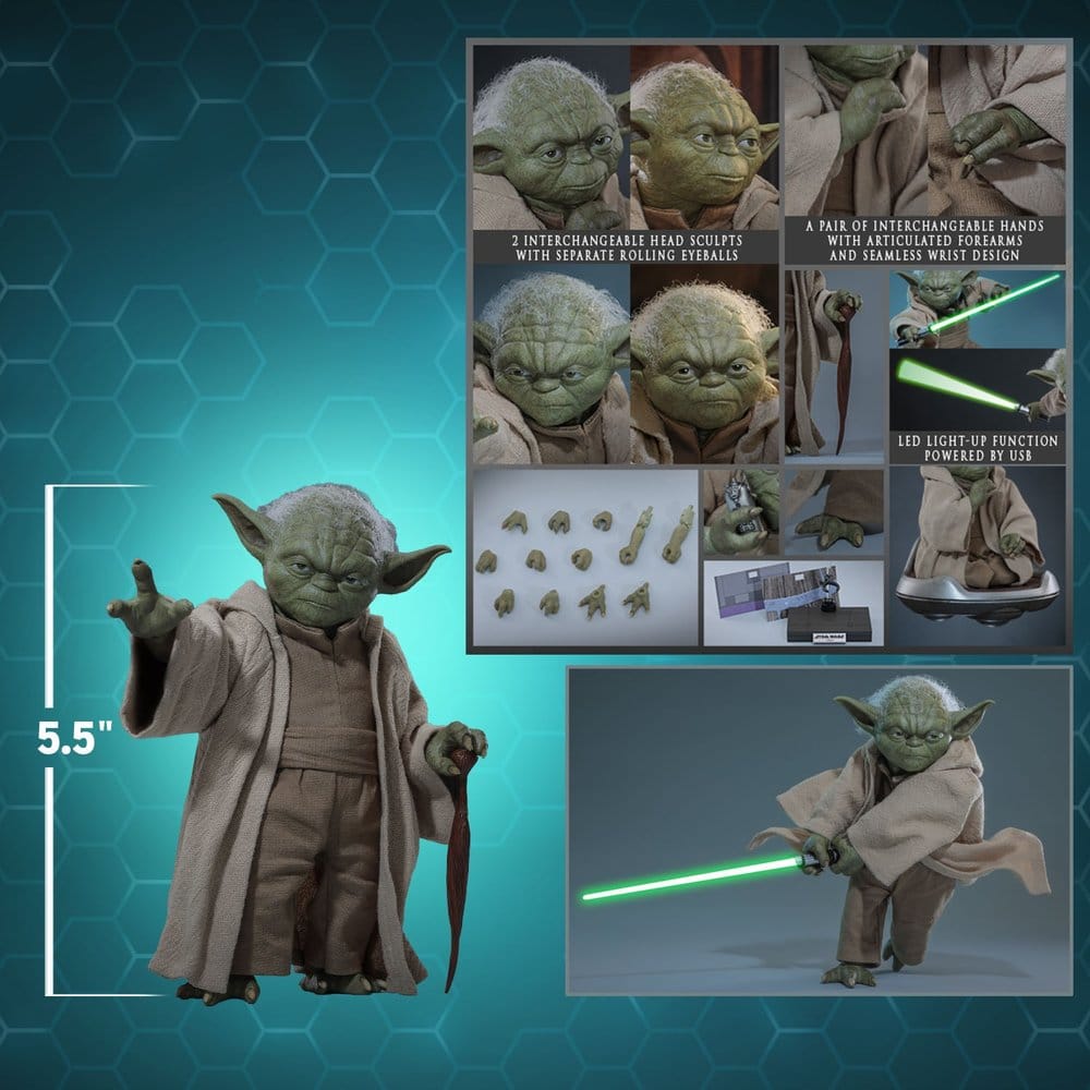 Star Wars: La Revanche des Sith Movie Masterpiece figurine 1/6 Yoda 14 cm