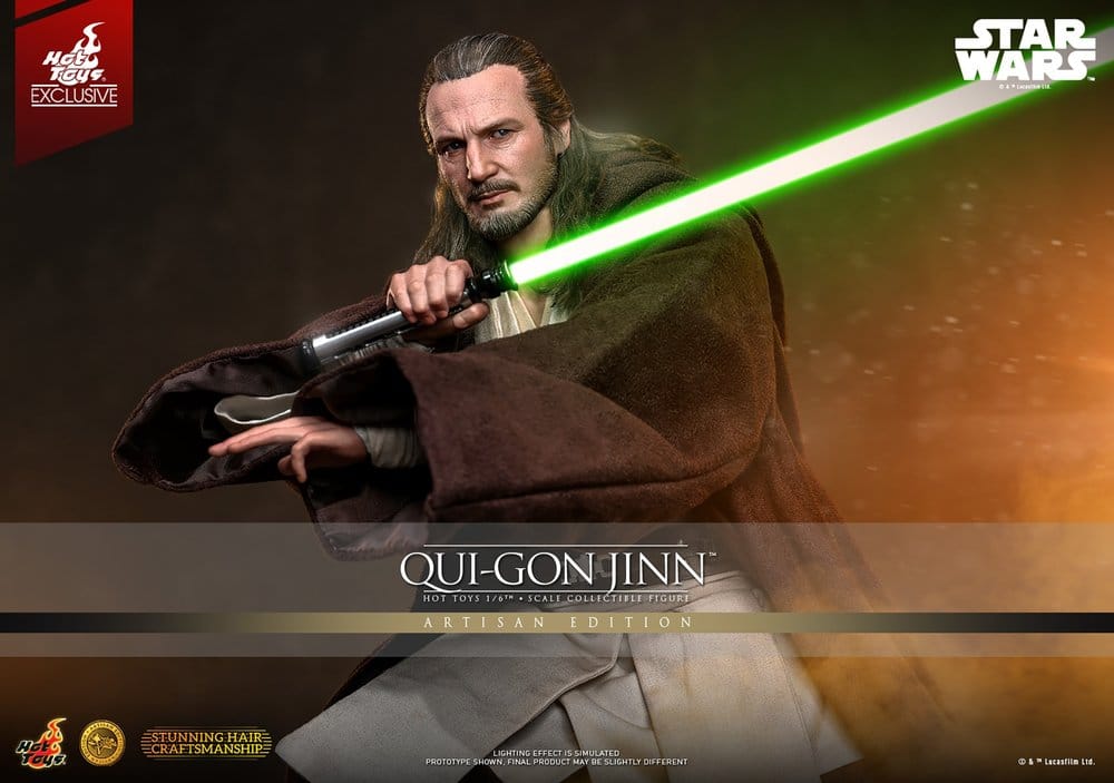 Star Wars: La Menace Fantôme Movie Masterpiece figurine 1/6 Qui-Gon Jinn (Artisan Edition) Hot Toys Exclusive 32 cm