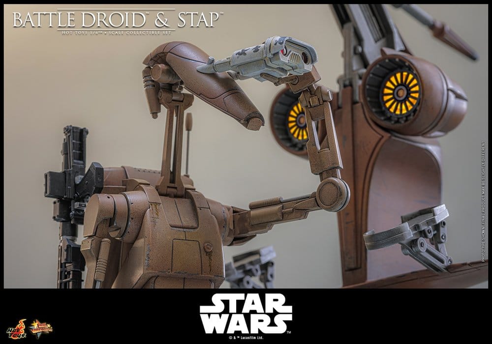 Star Wars: The Phantom Menace Movie Masterpiece set de figurines 1/6 Battle Droid & STAP 32 cm
