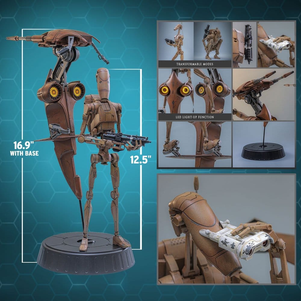 Star Wars: The Phantom Menace Movie Masterpiece set de figurines 1/6 Battle Droid & STAP 32 cm