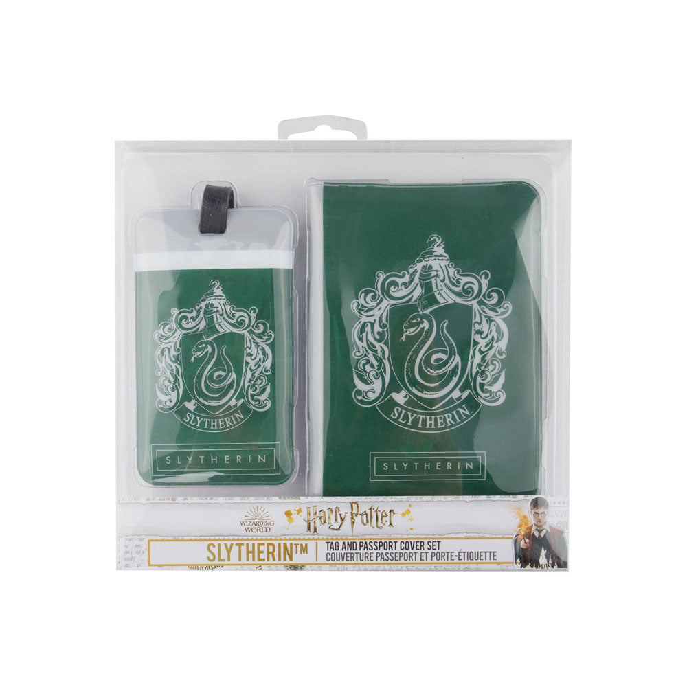 Harry Potter set étiquette de bagage & étui pour carte de transport Slytherin