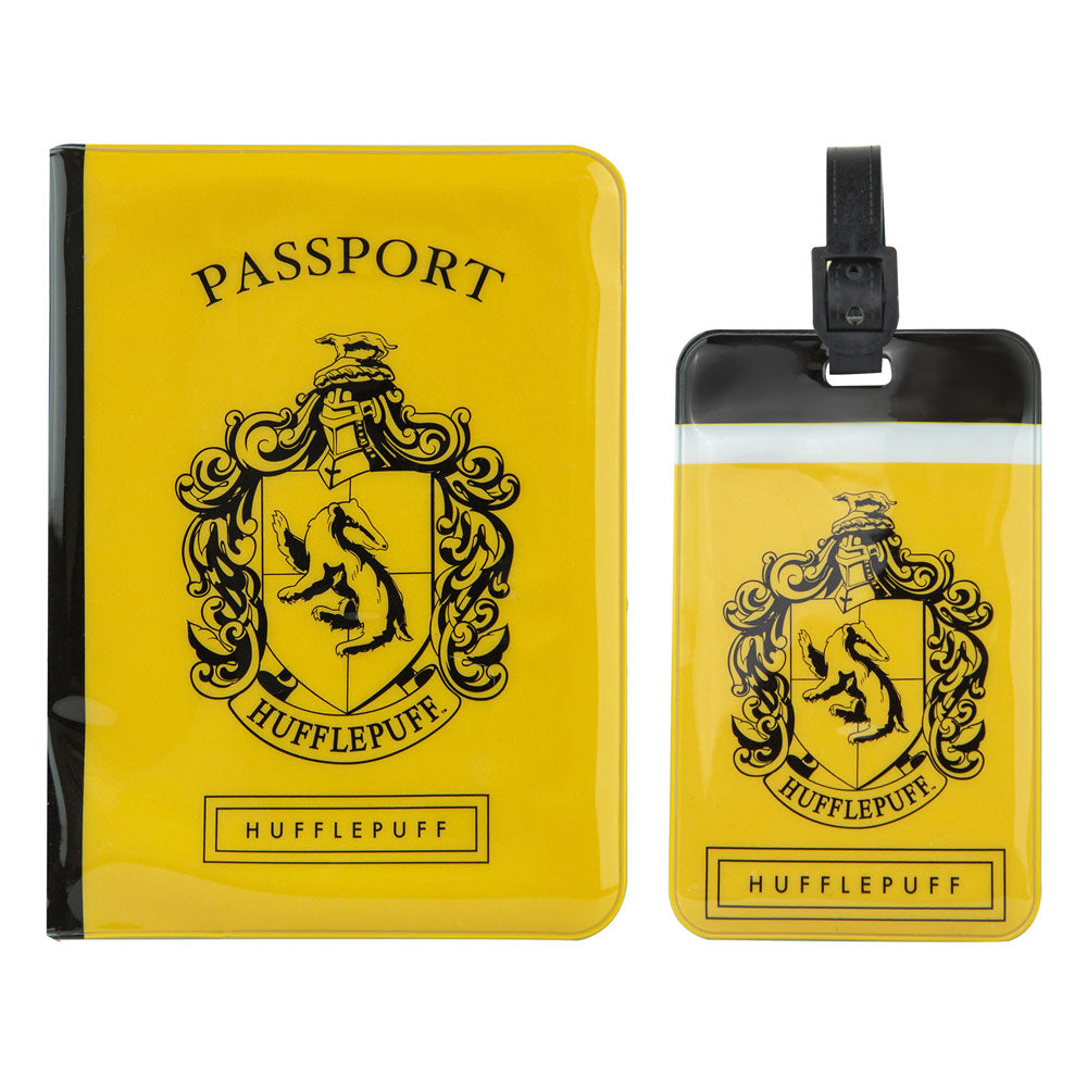 Harry Potter set étiquette de bagage & étui pour carte de transport Hufflepuff