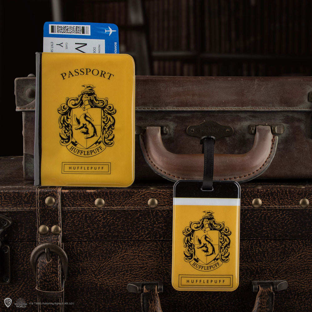 Harry Potter set étiquette de bagage & étui pour carte de transport Hufflepuff