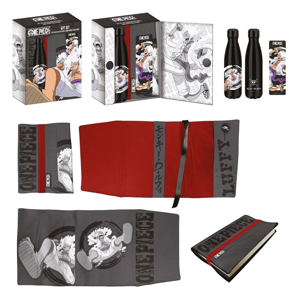 One Piece Bouteille en acier, Autocollant, Couvre-livre Coffret Cadeau Luffy