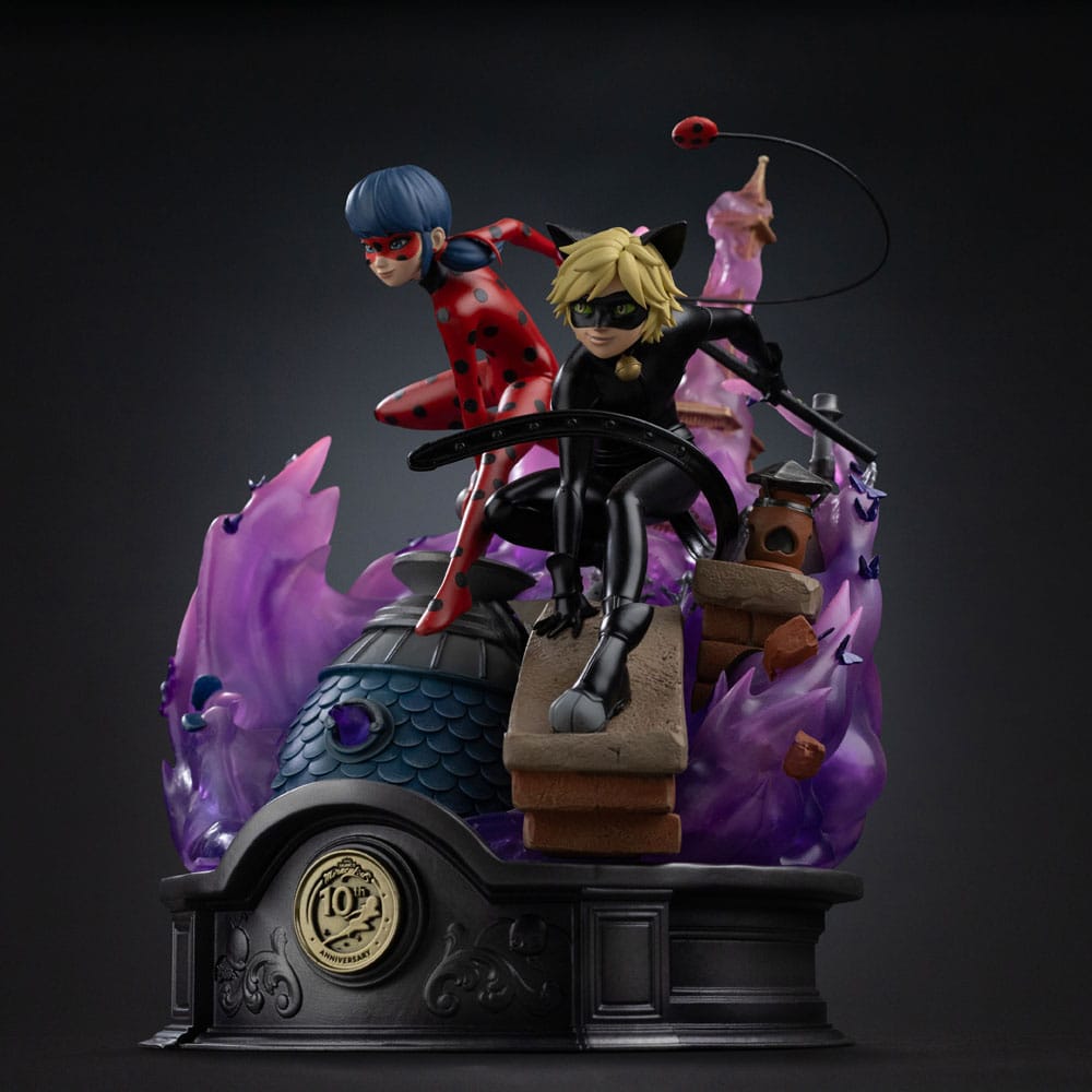 Miraculous statuette 1/10 Deluxe Art Scale Lady Bug and Cat Noir Signed Edition 23 cm