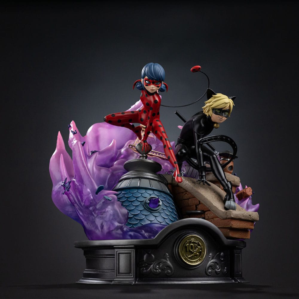 Miraculous statuette 1/10 Deluxe Art Scale Lady Bug and Cat Noir Signed Edition 23 cm