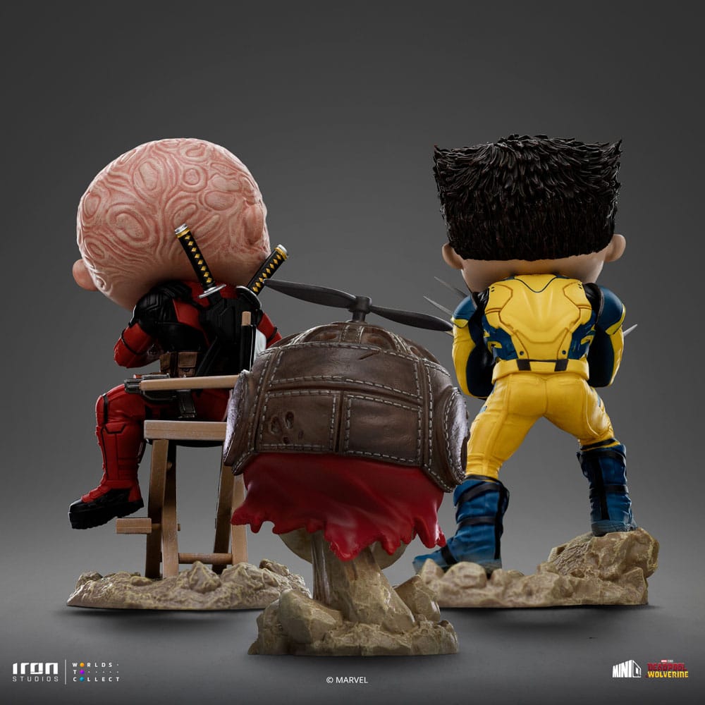 Deadpool et Wolverine figurine Mini Co. PVC Deadpool and Wolverine set Unmasked 14 cm