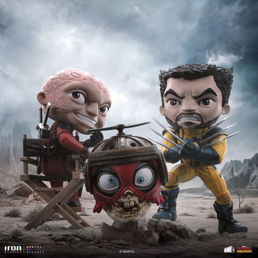 Deadpool et Wolverine figurine Mini Co. PVC Deadpool and Wolverine set Unmasked 14 cm