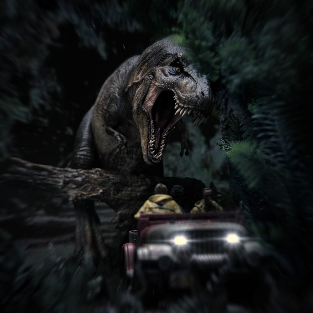 Jurassic Park statuette 1/20 Demi Art Scale T-Rex Chase 30 cm