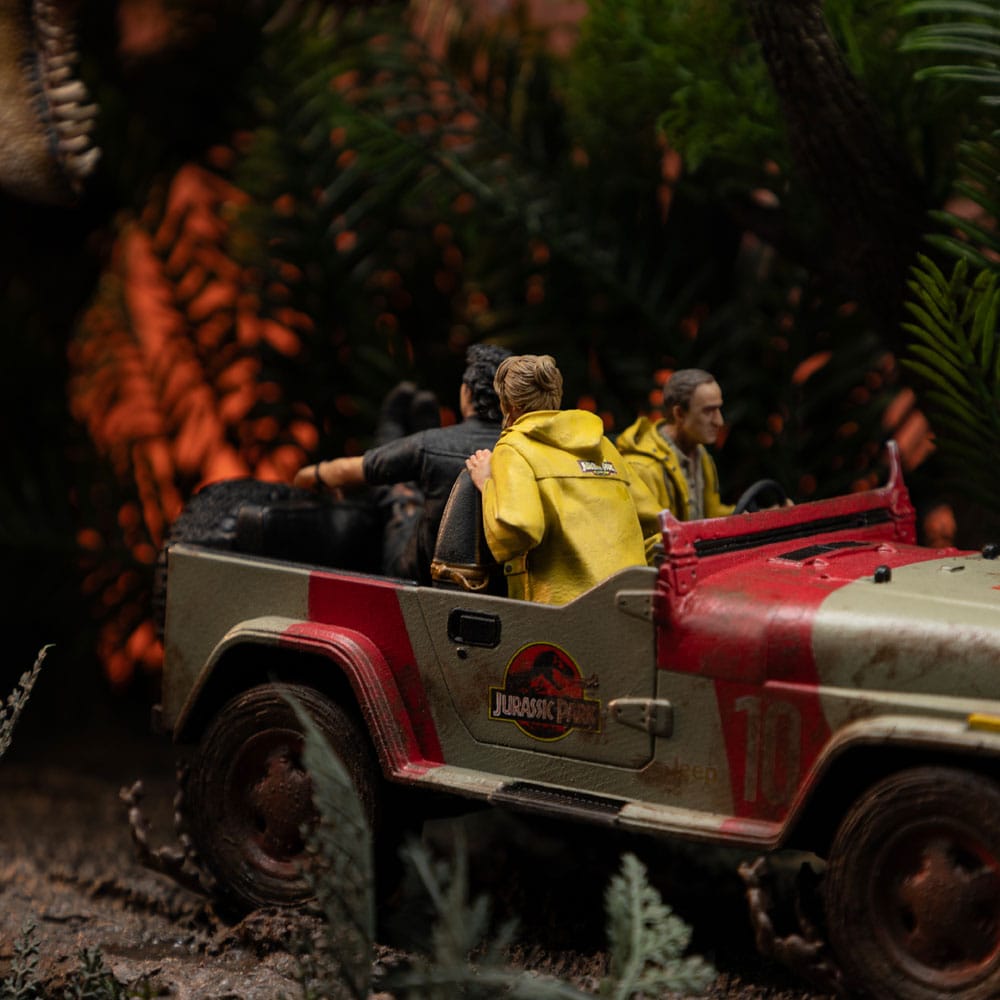 Jurassic Park statuette 1/20 Demi Art Scale T-Rex Chase 30 cm