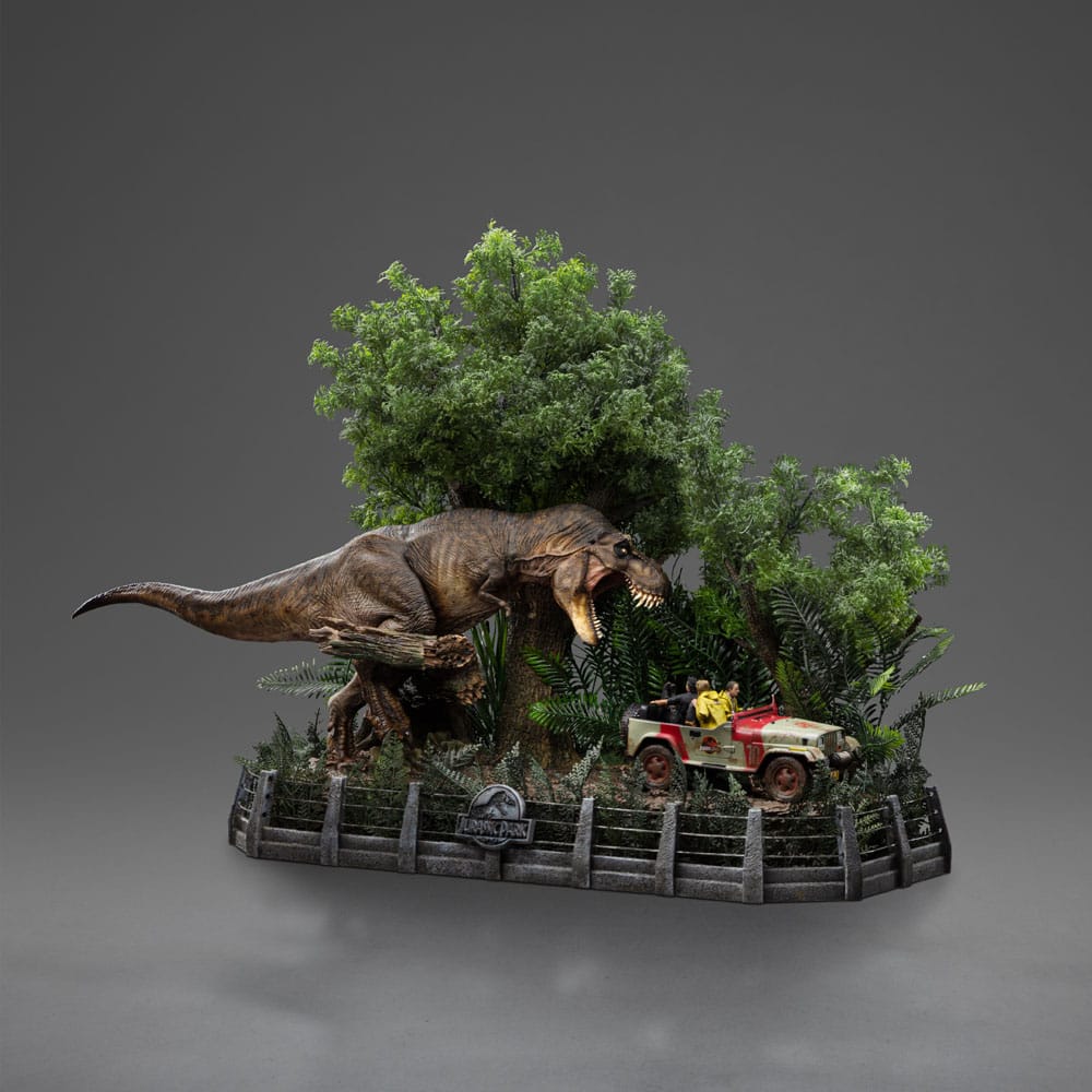 Jurassic Park statuette 1/20 Demi Art Scale T-Rex Chase 30 cm