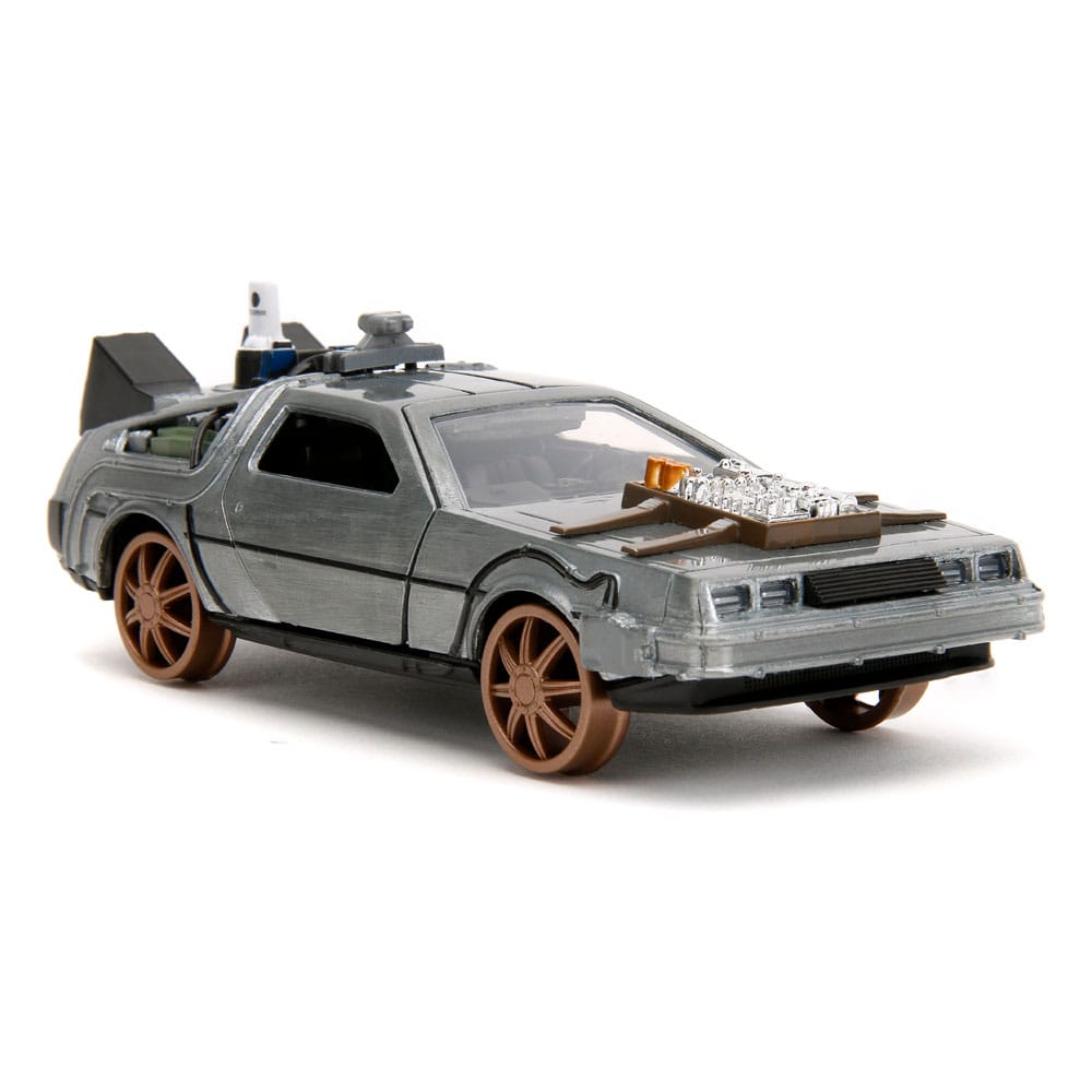 Retour vers le Futur III DeLorean Time Machine Railroad Wheels 1/32 métal Hollywood Rides