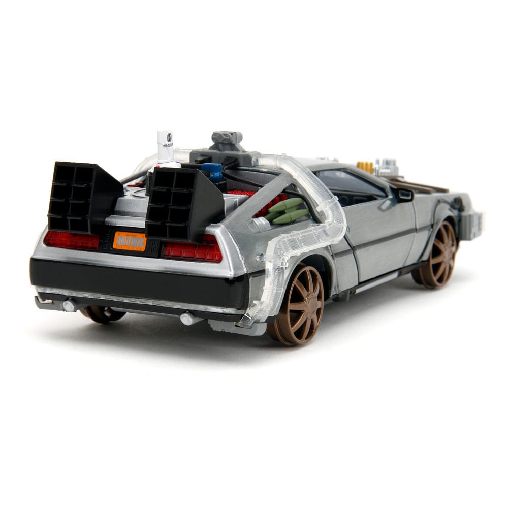 Retour vers le Futur III DeLorean Time Machine Railroad Wheels 1/24 métal Hollywood Rides