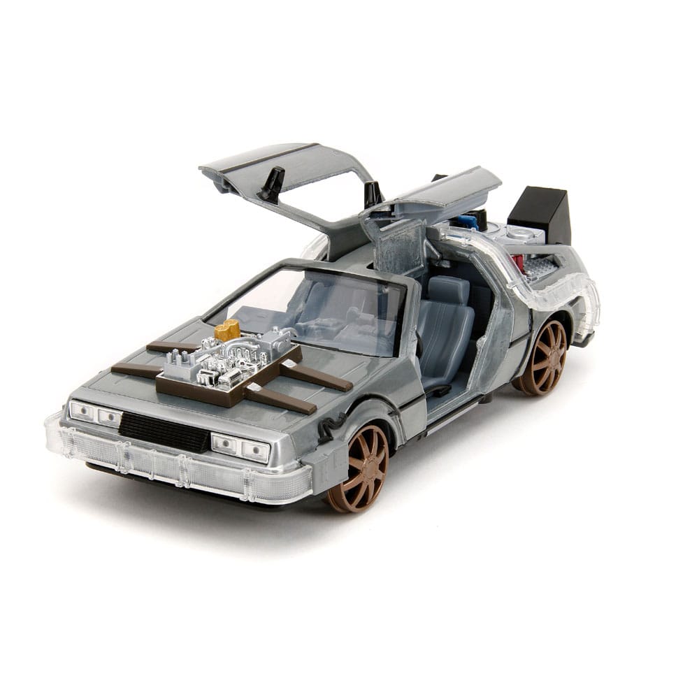 Retour vers le Futur III DeLorean Time Machine Railroad Wheels 1/24 métal Hollywood Rides