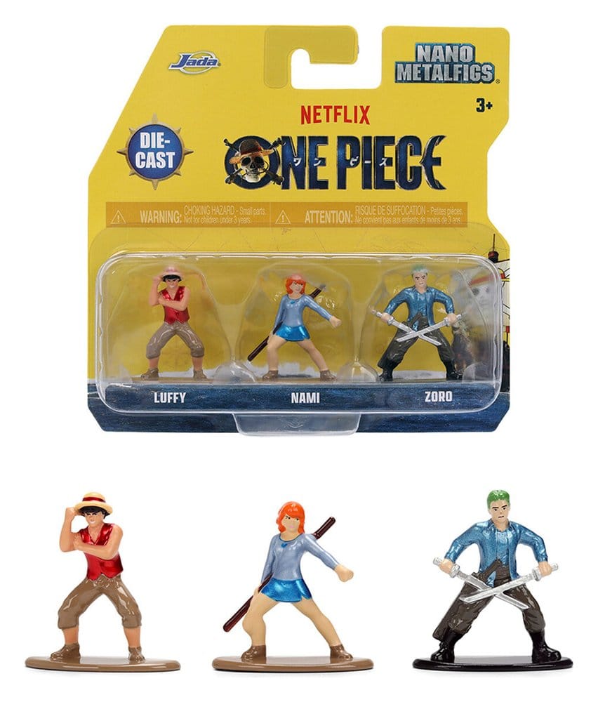 One Piece Nano Metalfigs pack de 3 figurines mini