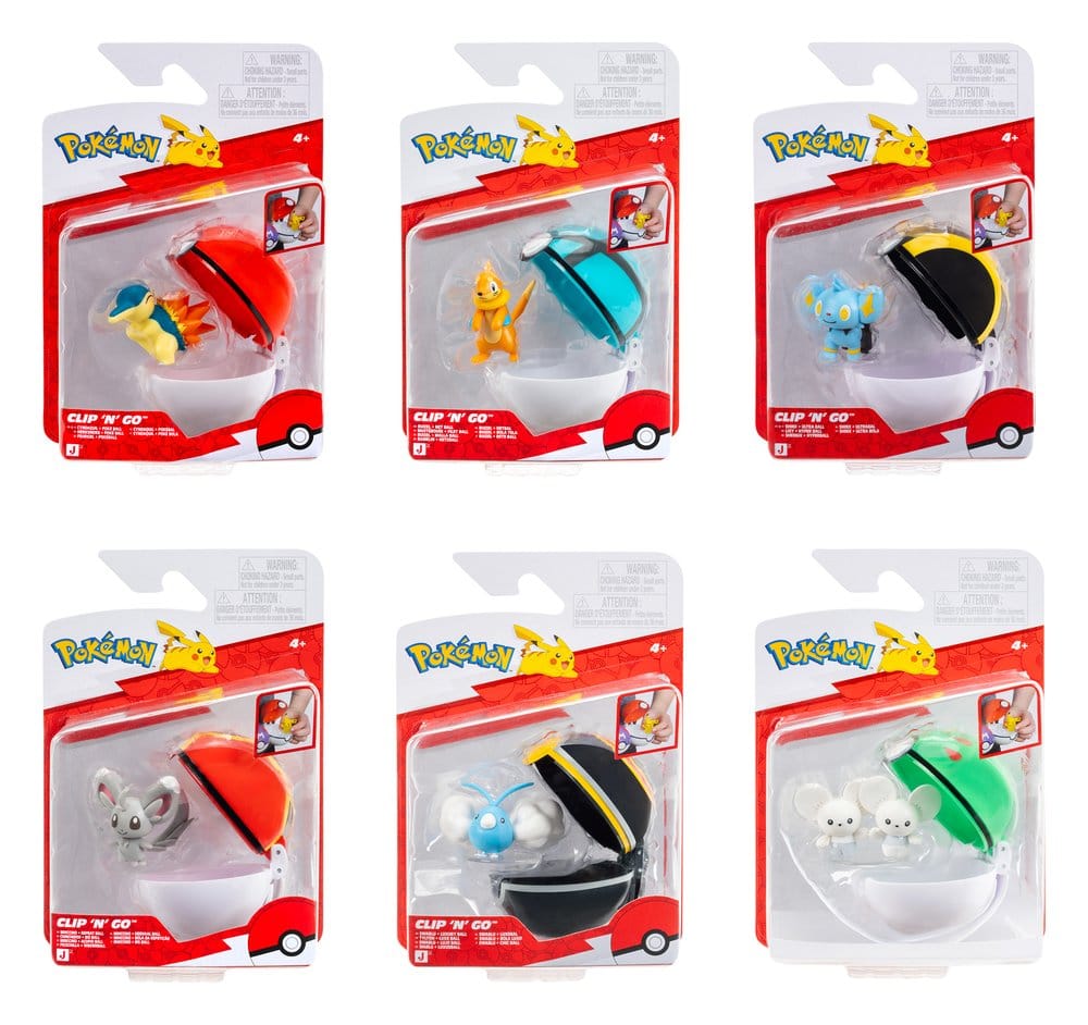 Pokémon Clip 'n' Go assortiment (6) minifigurines Poké Balls ver. 23