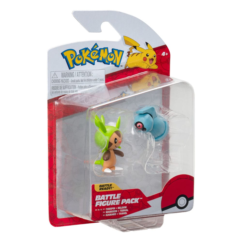 Pokémon pack 2 figurines Battle Figure First Partner Set Marisson, Terhal 5 cm