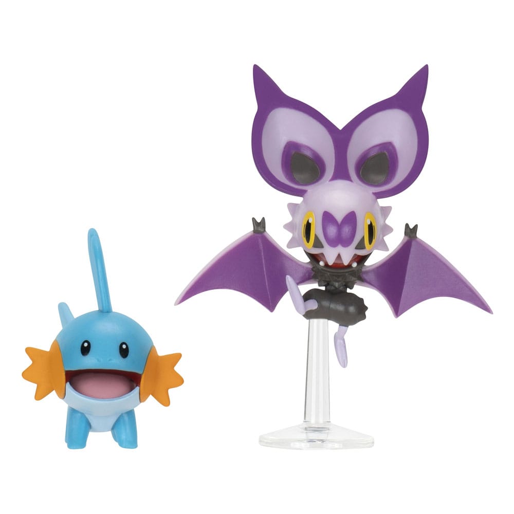 Pokémon pack 2 figurines Mudkip & Noibat with Stand 8 cm