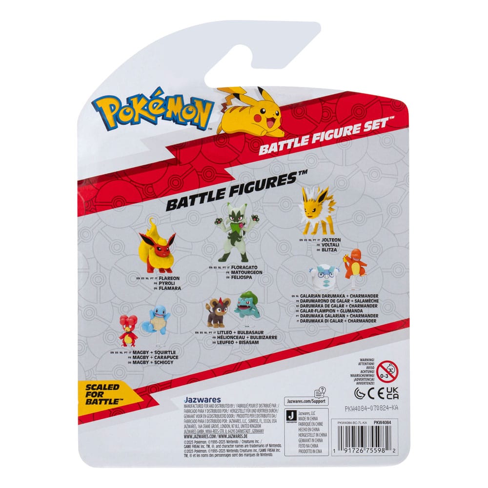 Pokémon pack 3 figurines First Partner Battle Figure Set Salamèche, Miamiasme & Têtarte