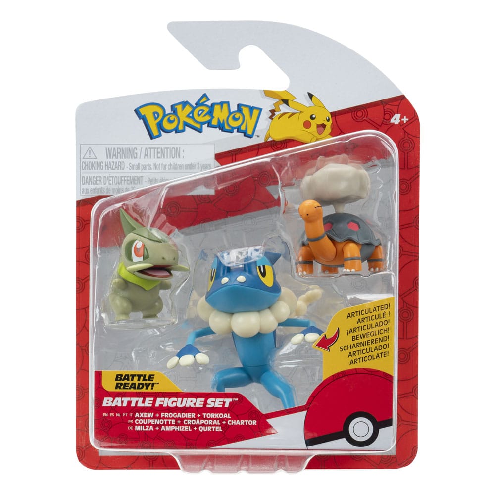 Pokémon pack 3 figurines First Partner Battle Figure Set Chartor, Coupenotte & Croâporal