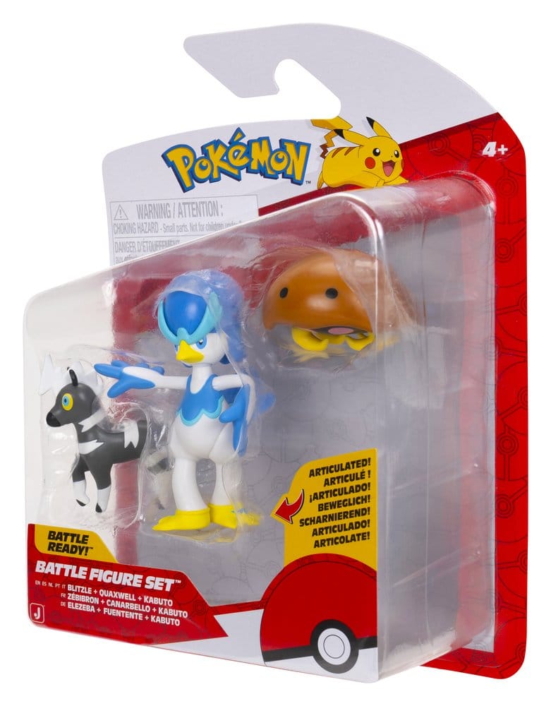 Pokémon Battle Figure figurines 3-Pack Zébibron, Kabuto & Canarbello