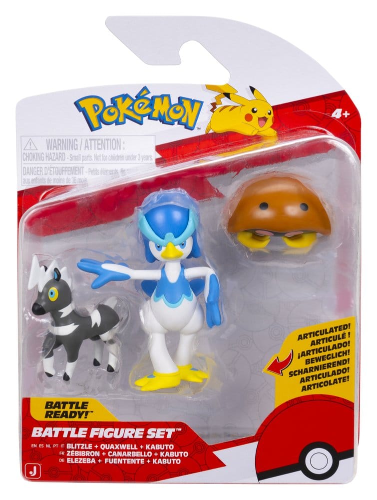 Pokémon Battle Figure figurines 3-Pack Zébibron, Kabuto & Canarbello