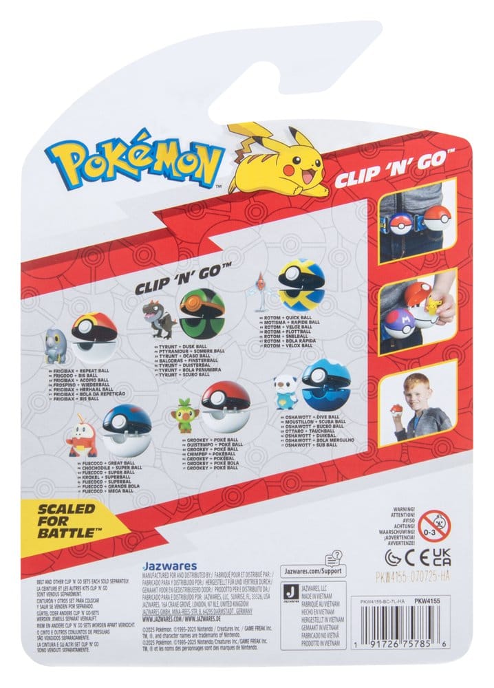 Pokémon Clip 'n' Go figurine d'action Wave 21 Motisma & Rapide Ball