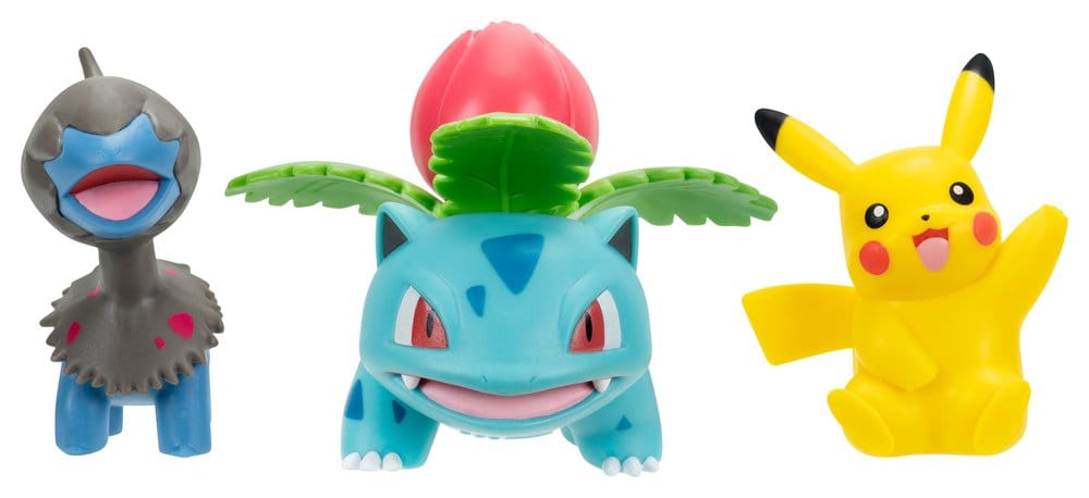 Pokémon Battle Figure Set figurines Pikachu, Solochi & Herbizarre (Pack de 3)