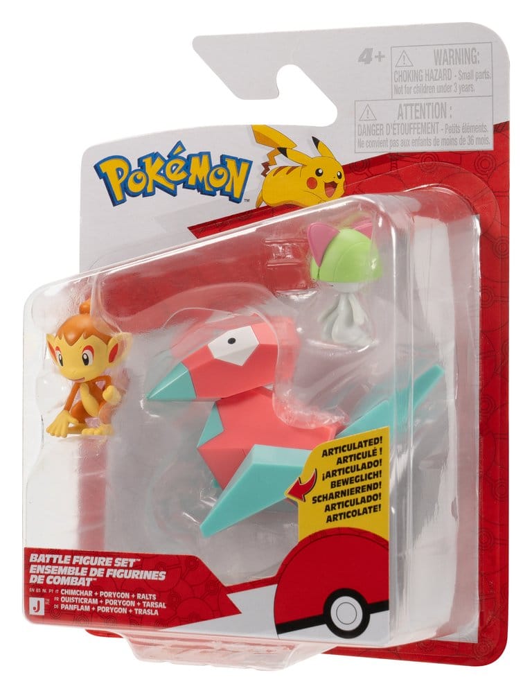 Pokémon Battle Figure Set figurines Ouisticram, Tarsal & Porygon (Pack de 3)