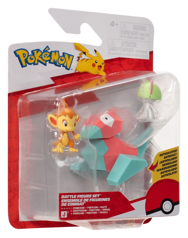 Pokémon Battle Figure Set figurines Ouisticram, Tarsal & Porygon (Pack de 3)