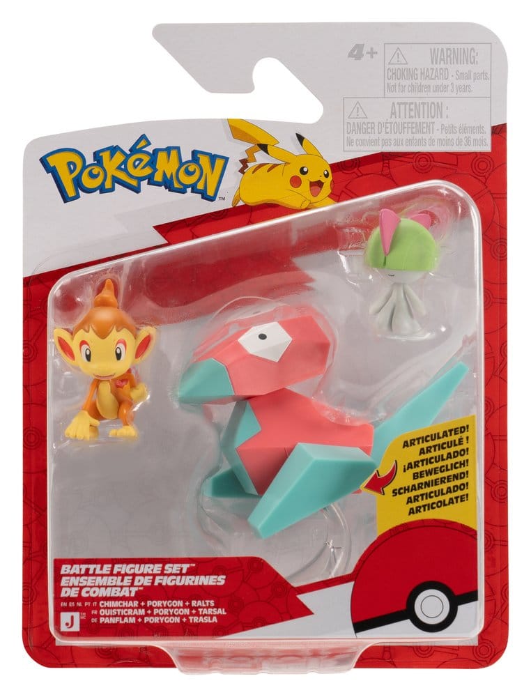 Pokémon Battle Figure Set figurines Ouisticram, Tarsal & Porygon (Pack de 3)