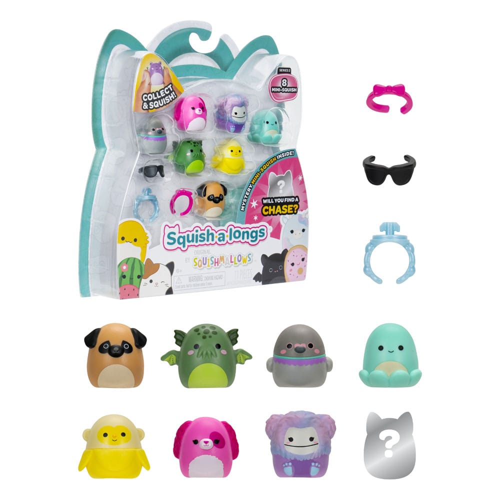 Squishmallows Squish-a-longs Set de 8 Minifigurines Series 2 Style 1 2,5 cm