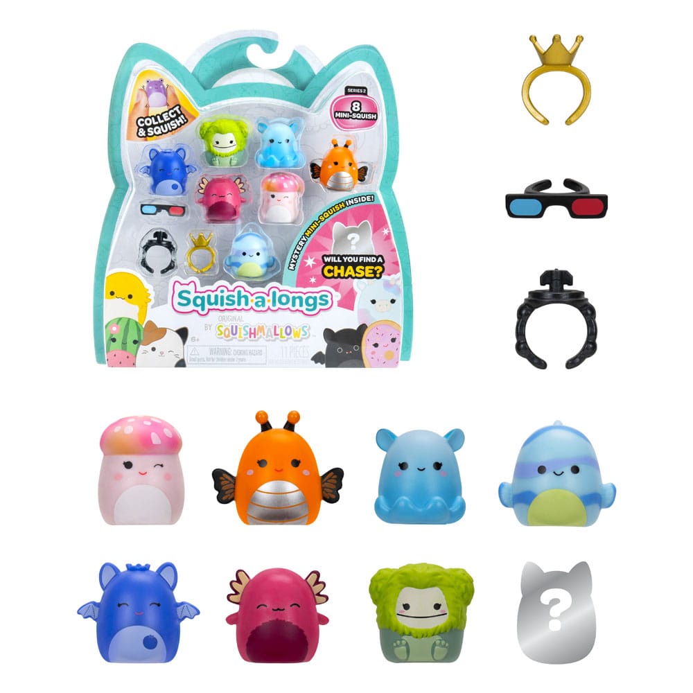 Squishmallows Squish-a-longs Set de 8 Minifigurines Series 2 Style 2 2,5 cm