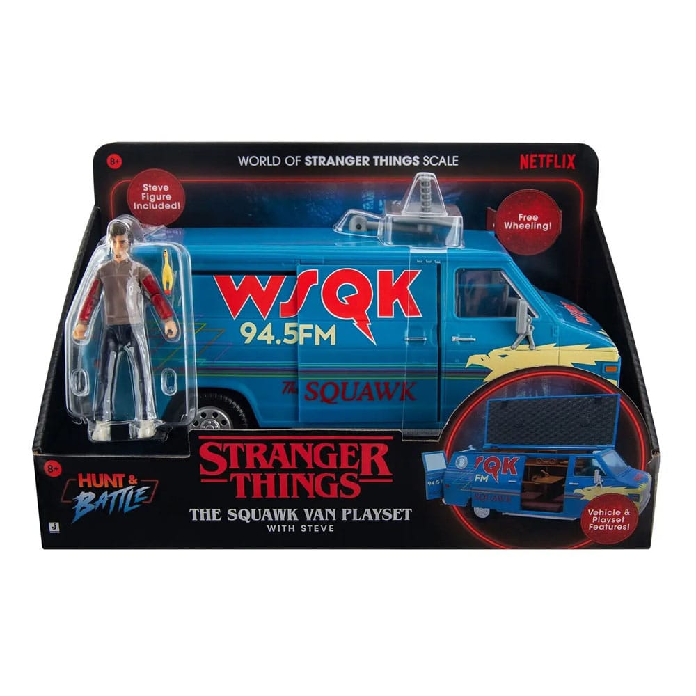 Stranger Things World Of Figure & Vehicle véhicule con figurine The Squawk van Playset with Steve