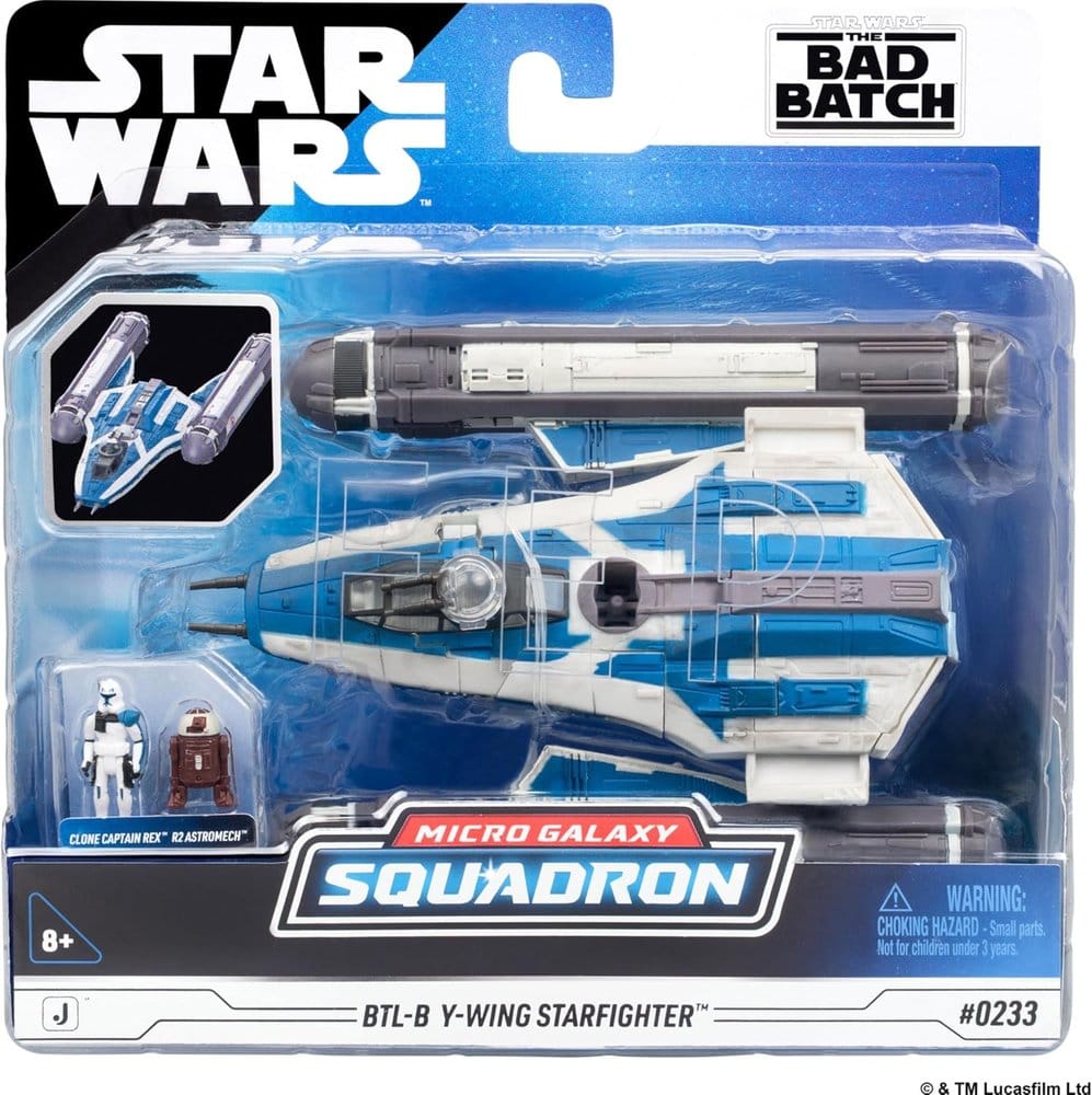 Star Wars Véhicule Moyen BTL-B Y-wing Starfighter with Clone Captain Rex 13 cm