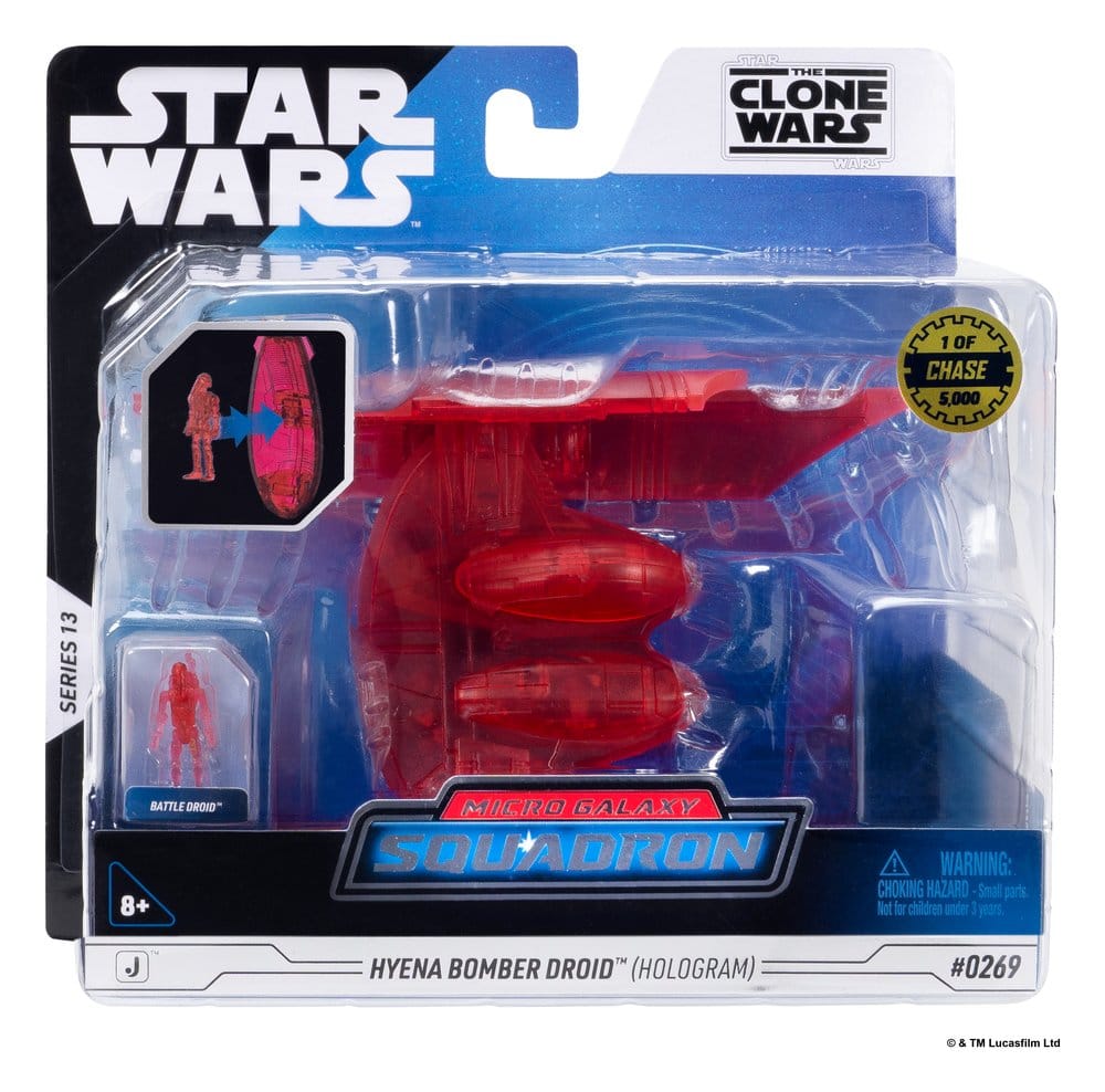 Star Wars Véhicule Moyen & Figurine set Bombardier Hyena (Hologramme Rouge) & Droïde de Combat (Chase)