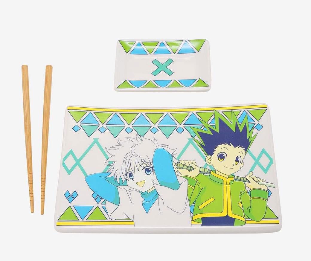 Hunter x Hunter Plaque Sushi et baguettes ensemble en céramique Gon & Killua