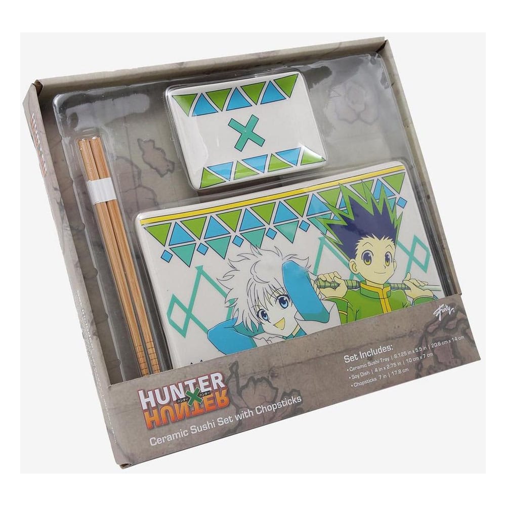 Hunter x Hunter Plaque Sushi et baguettes ensemble en céramique Gon & Killua