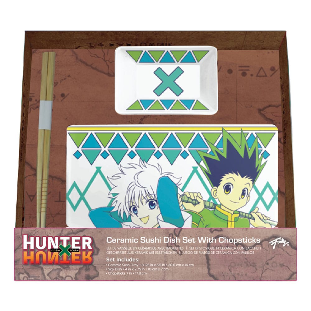 Hunter x Hunter Plaque Sushi et baguettes ensemble en céramique Gon & Killua