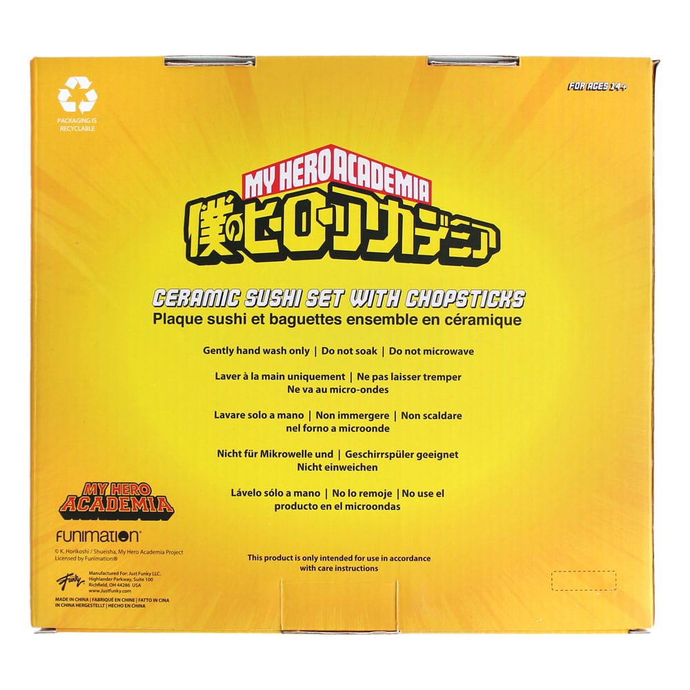 My Hero Academia Plaque Sushi et baguettes ensemble en céramique UA