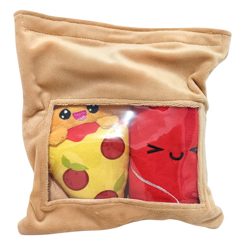 Pack 2 peluches Yummis Together Pizza & Cola in Take Away Bag 21 cm