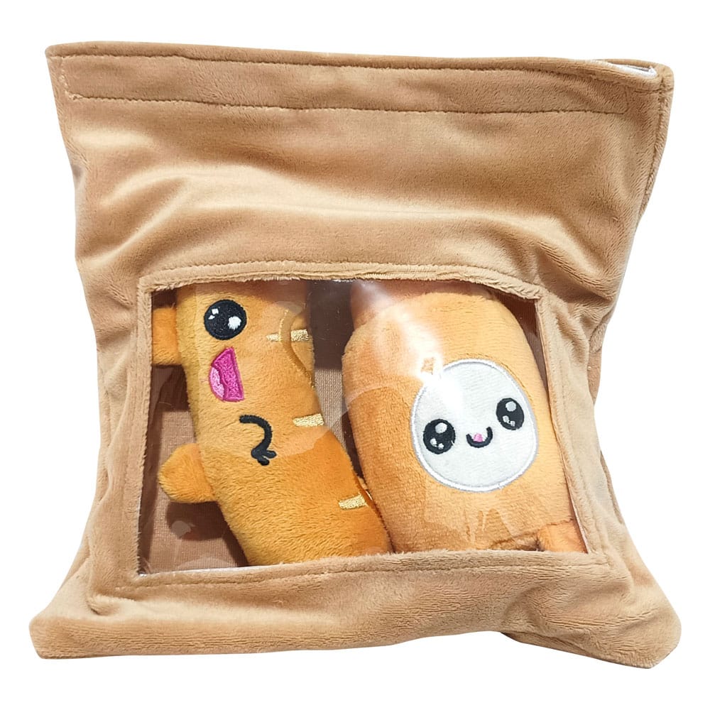 Pack 2 peluches Yummis Together Sausage & Mustard in Take Away Bag 21 cm