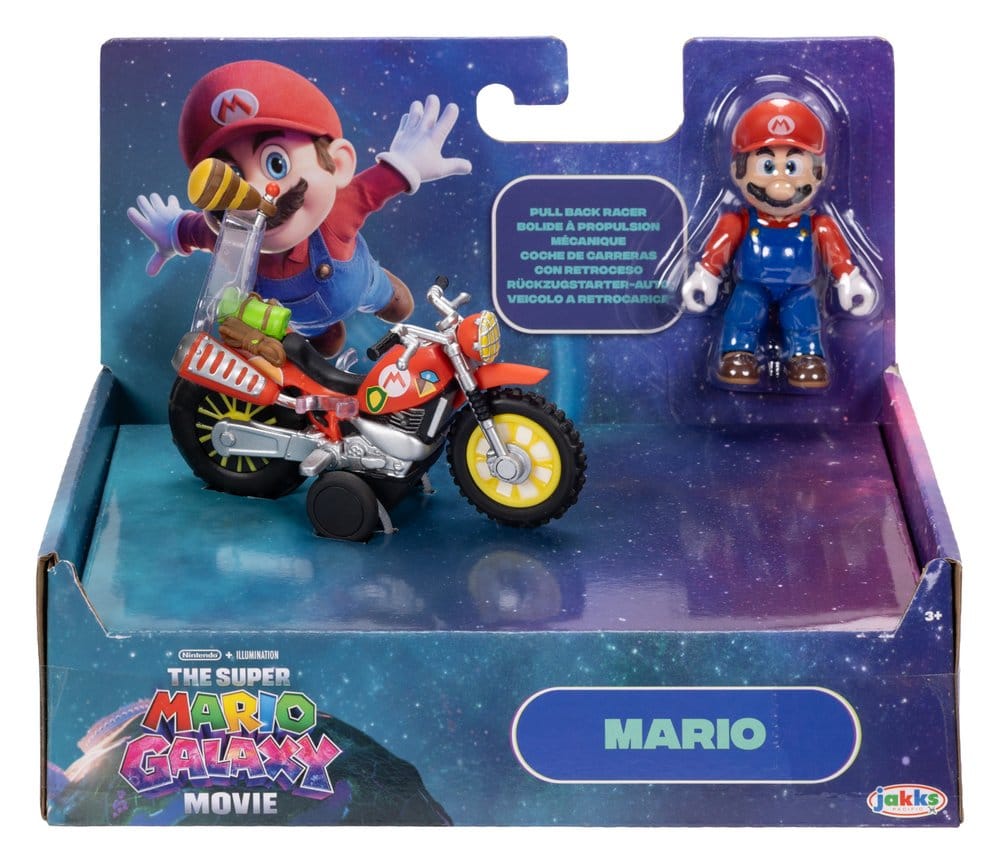 Super Mario Galaxy, le film figurine avec Moto à Rétrofriction Mario 6 cm