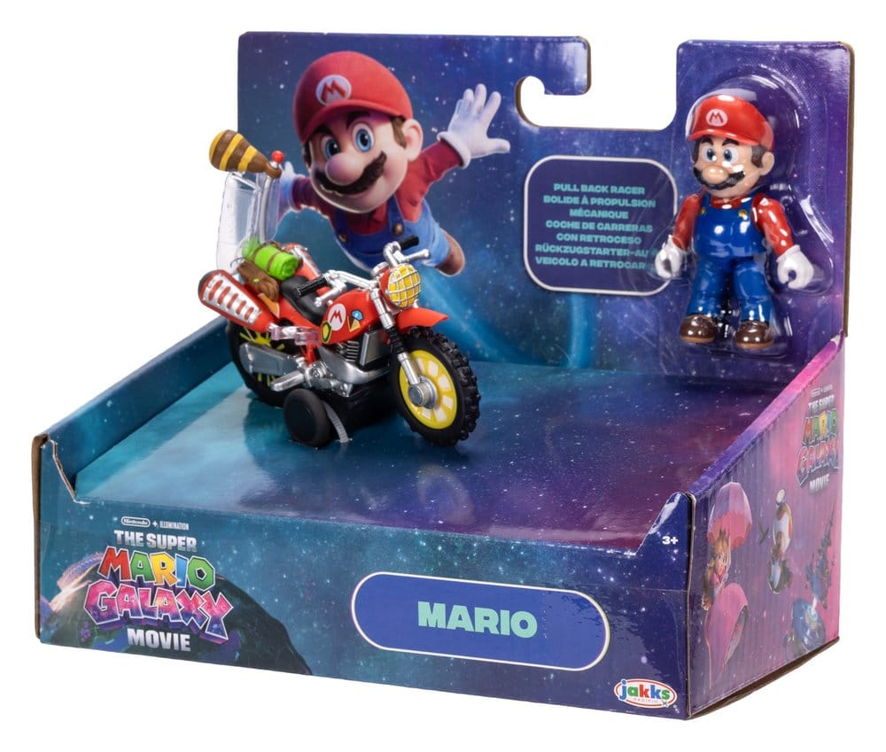 Super Mario Galaxy, le film figurine avec Moto à Rétrofriction Mario 6 cm