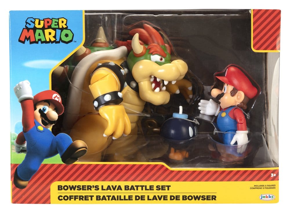 World of Nintendo pack 3 figurines Mario vs. Bowser Lava Battle