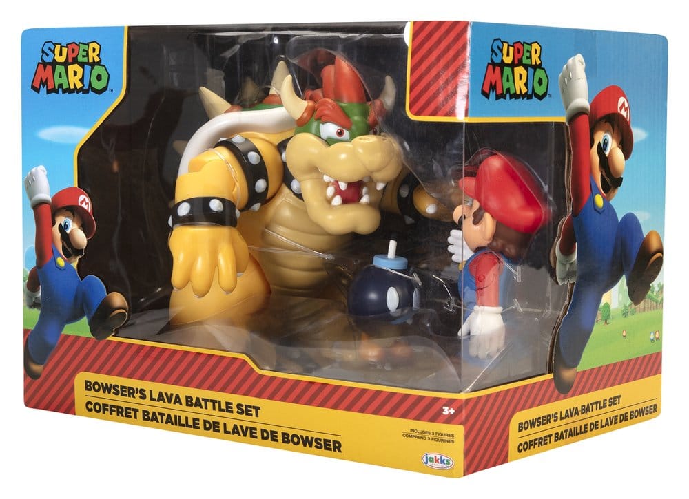 World of Nintendo pack 3 figurines Mario vs. Bowser Lava Battle